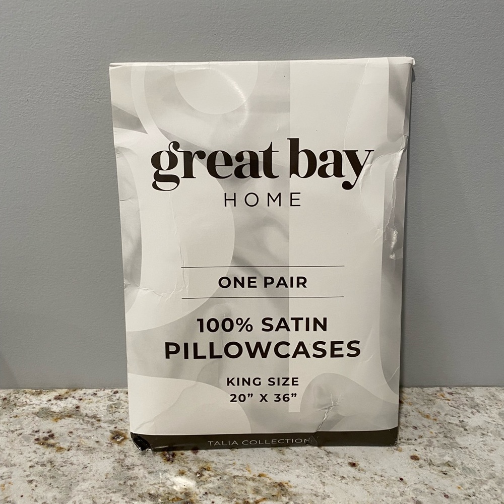 NWT Satin Pillow Cases Grey